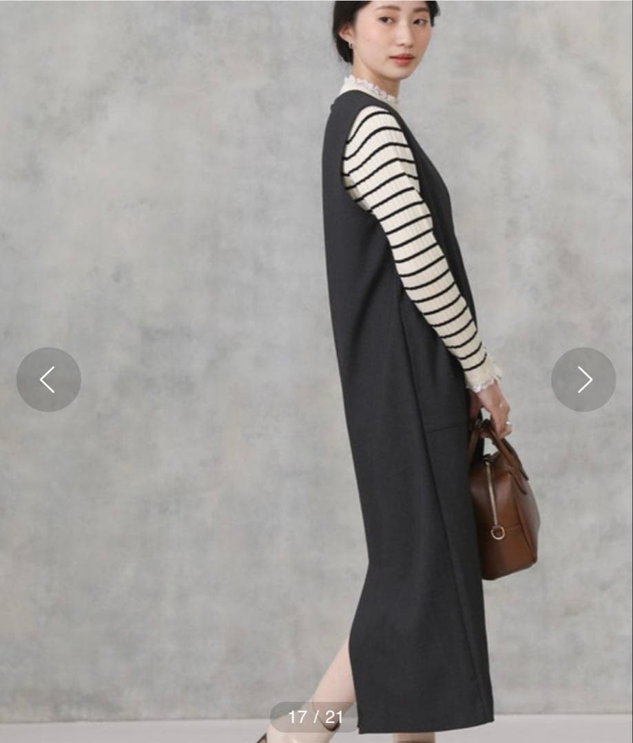 CLOCHE キーネックジャンパースカート