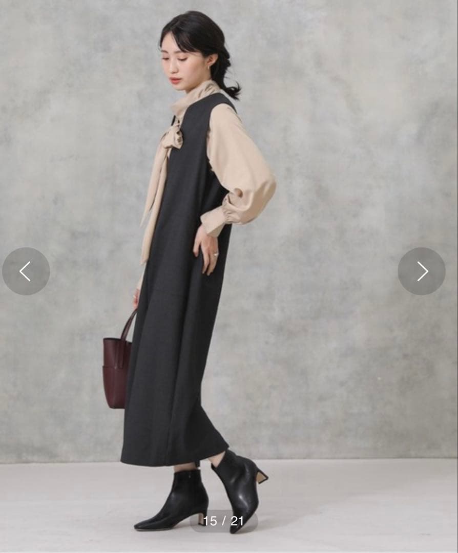 CLOCHE キーネックジャンパースカート