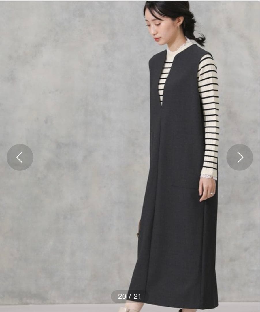 CLOCHE キーネックジャンパースカート