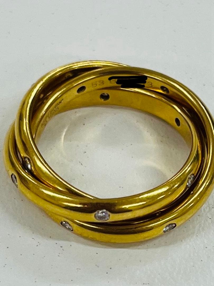 Cartier 750ゴールド 3連リング トリニティ ダイヤモンドリング