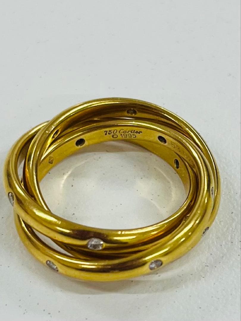 Cartier 750ゴールド 3連リング トリニティ ダイヤモンドリング