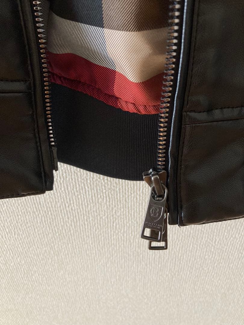 BURBERRY BLACK LABEL レザージャケット ブラックノバチェック