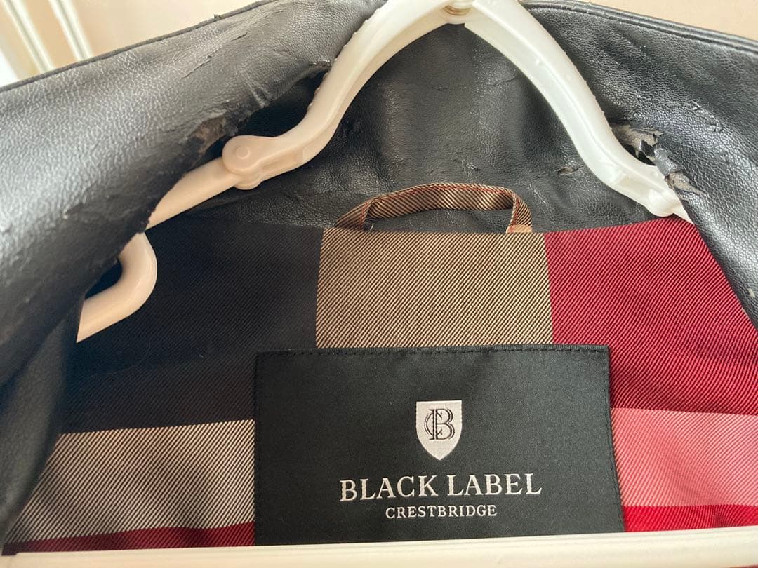 BURBERRY BLACK LABEL レザージャケット ブラックノバチェック