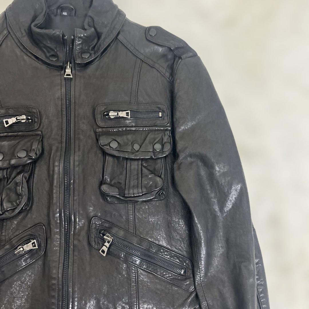 ジャケット・アウター archive gimmick leather jacket 48size