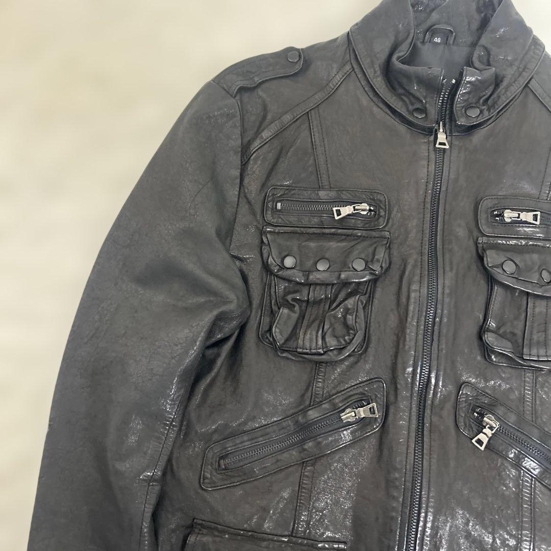 ジャケット・アウター archive gimmick leather jacket 48size