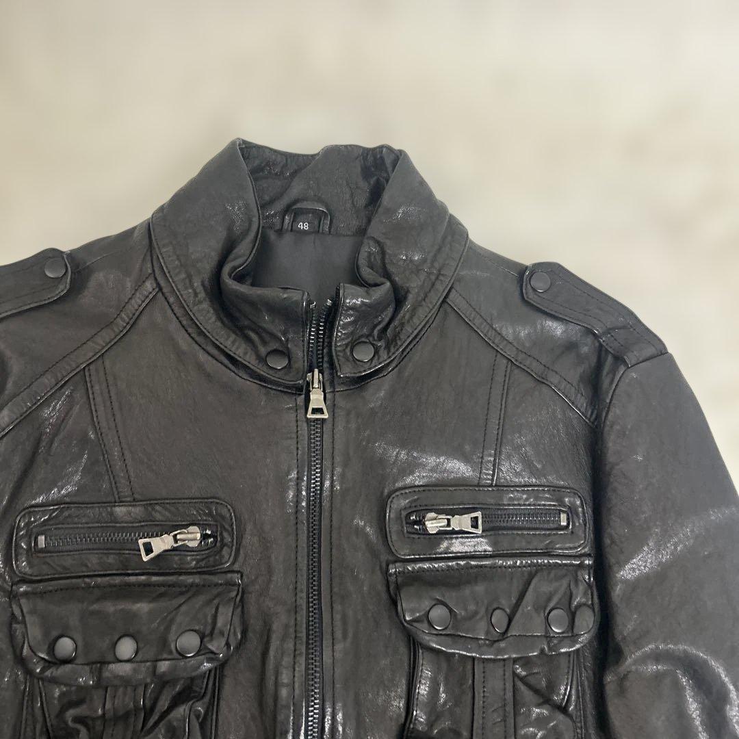 ジャケット・アウター archive gimmick leather jacket 48size