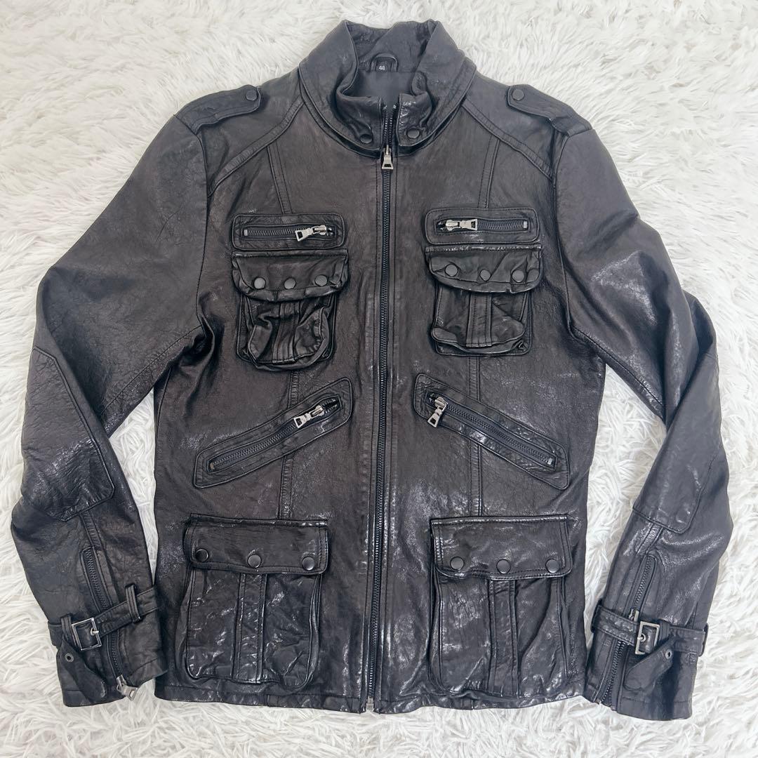 ジャケット・アウター archive gimmick leather jacket 48size