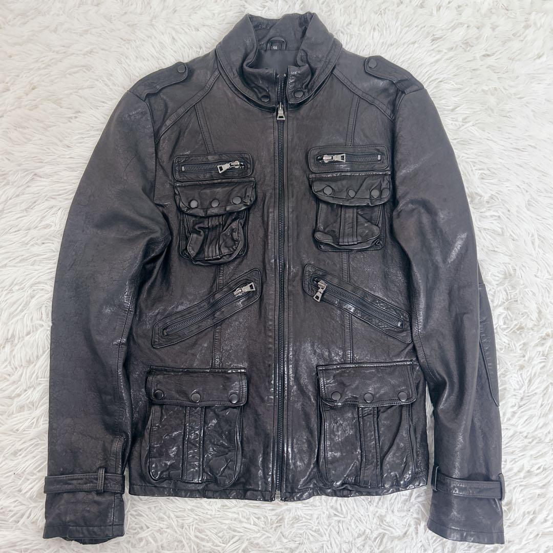 ジャケット・アウター archive gimmick leather jacket 48size