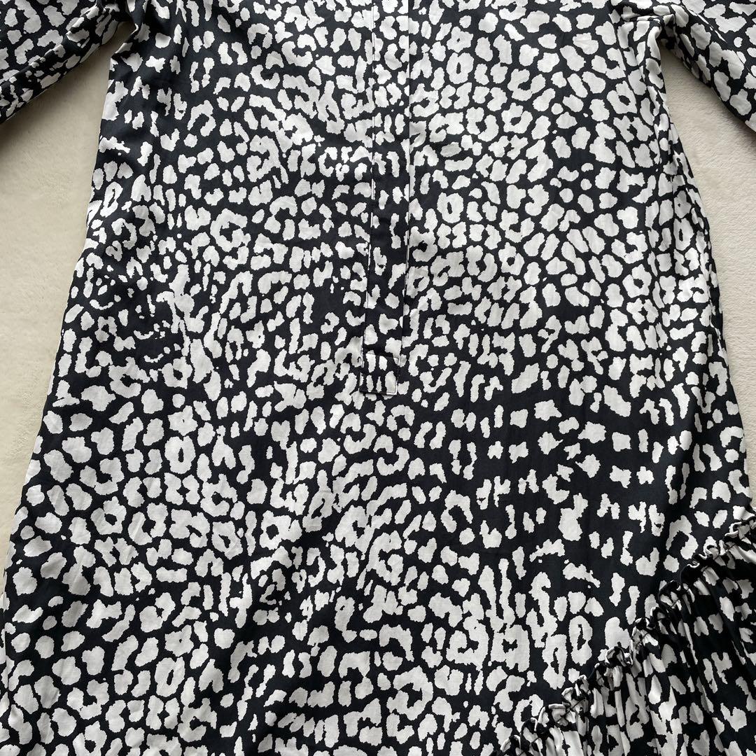 【訳あり】 美品 近年 MaxMara ティアードワンピース 白タグ 42 XL