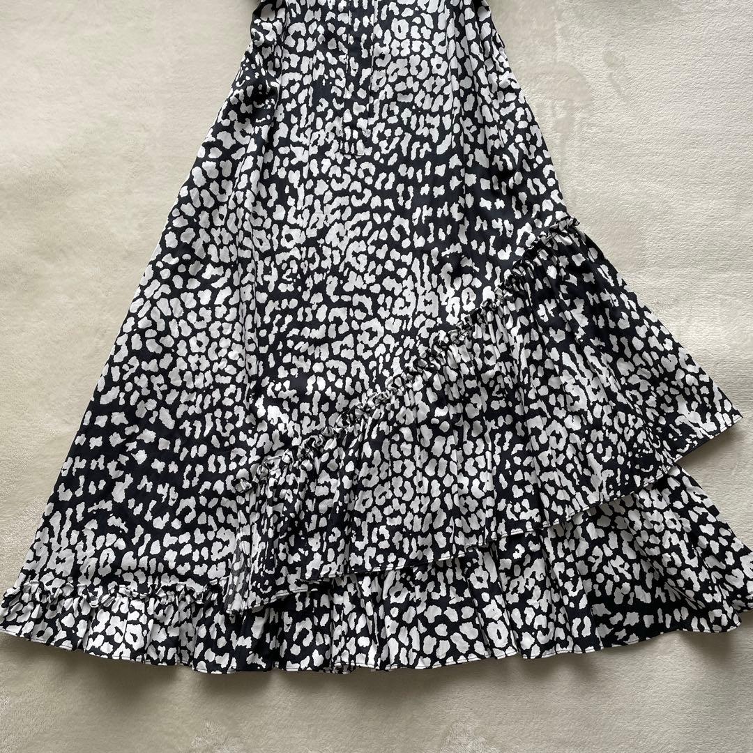 【訳あり】 美品 近年 MaxMara ティアードワンピース 白タグ 42 XL