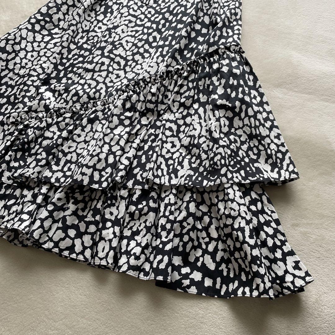 【訳あり】 美品 近年 MaxMara ティアードワンピース 白タグ 42 XL