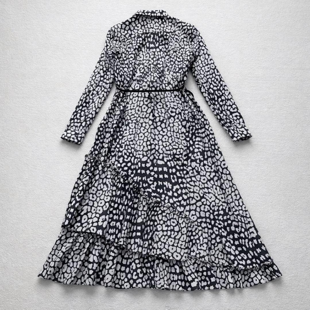 【訳あり】 美品 近年 MaxMara ティアードワンピース 白タグ 42 XL