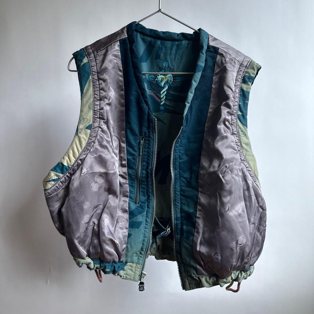 Nais SALOMON 刺繍リバーシブルベストスカジャンビンテージ レア