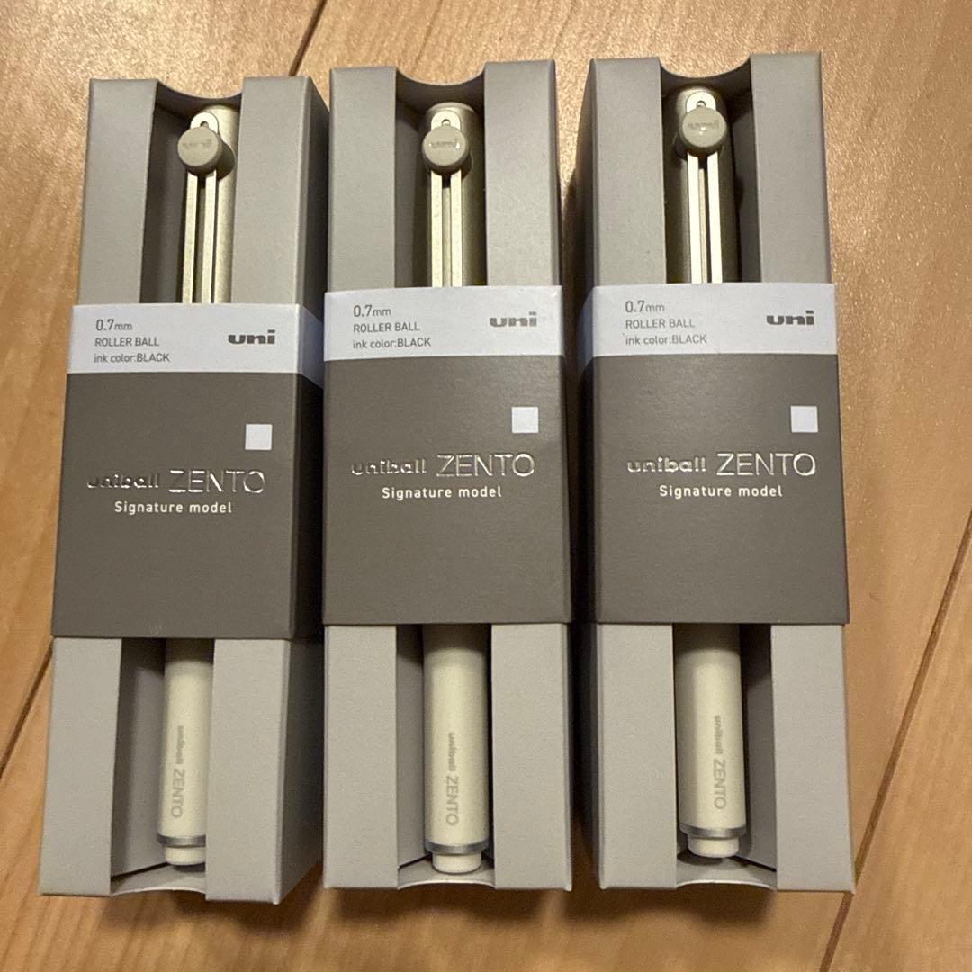 uniball ZENTO シグネチャーモデル 0.7 シャンパンゴールド　3本