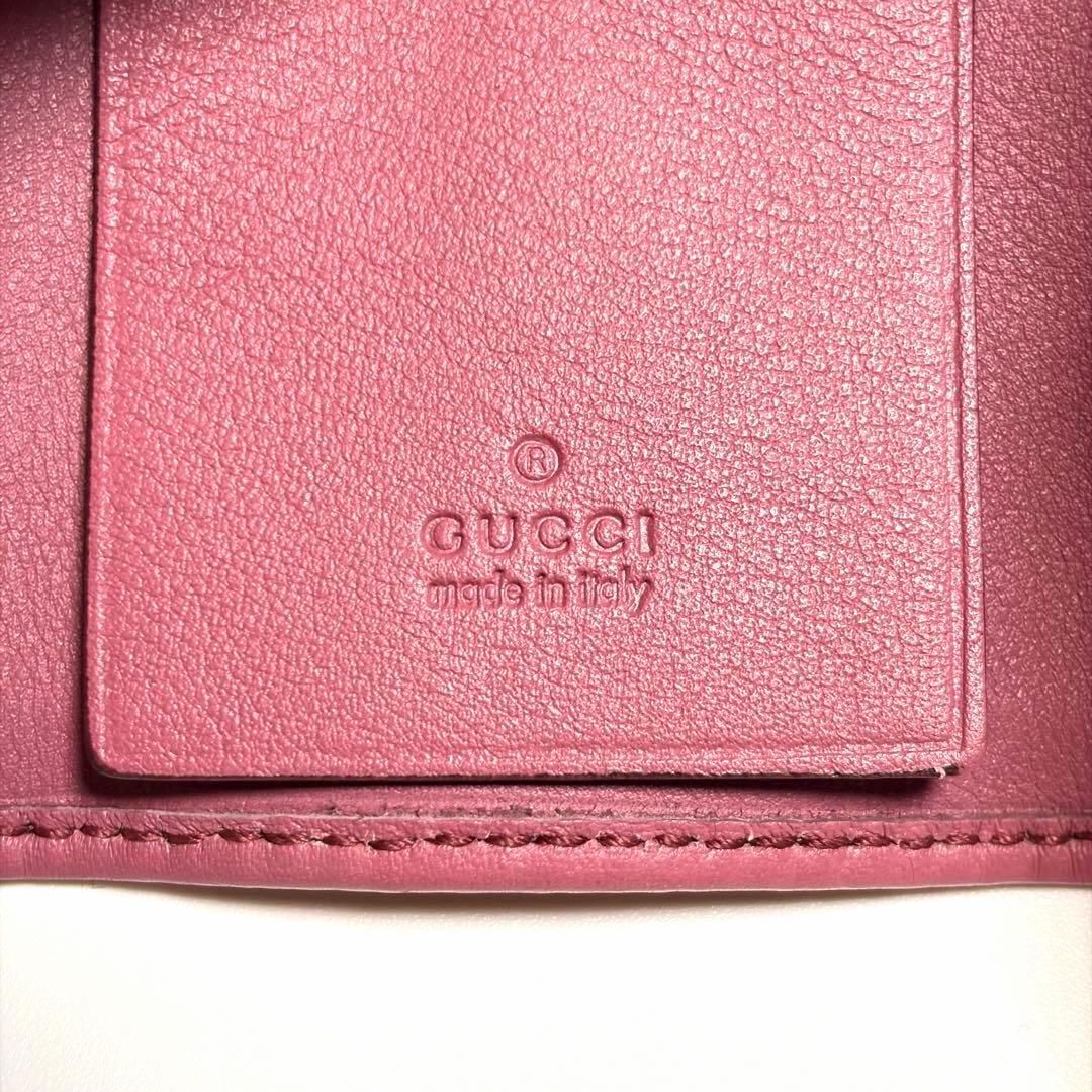 GUCCI キーケース GGキャンバス レザー ピンク 6連フック 箱付き