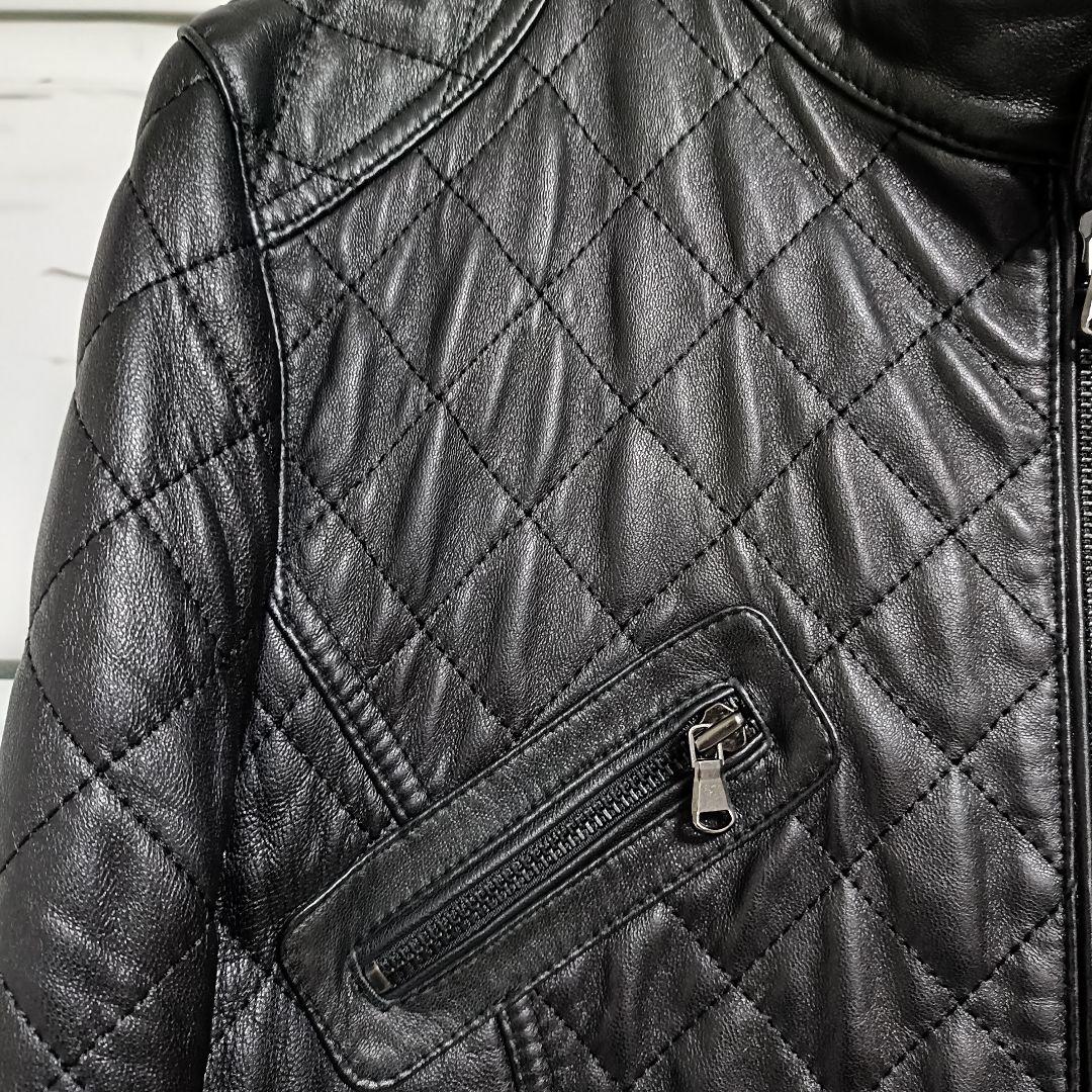 レザージャケット 羊革 【美品】 ライダース ブラック