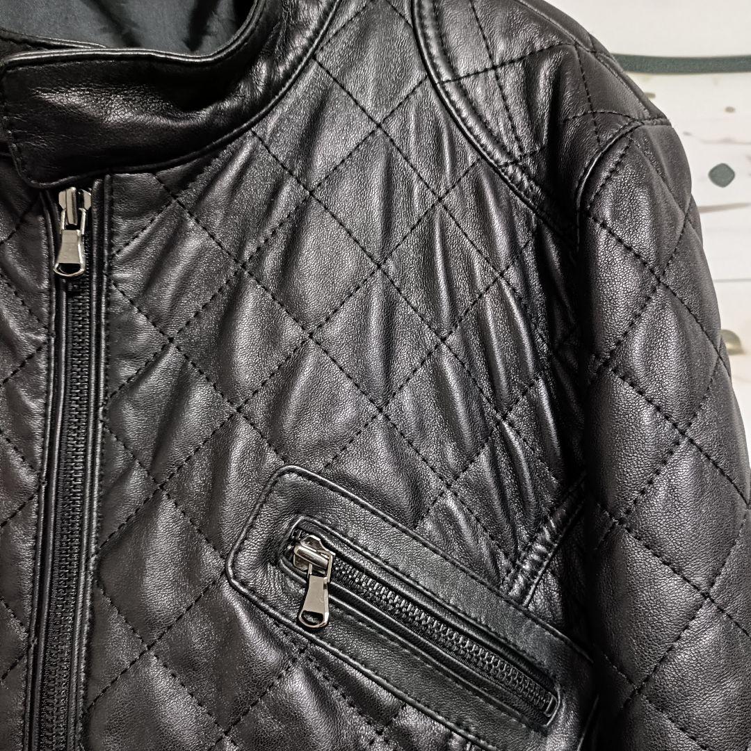 レザージャケット 羊革 【美品】 ライダース ブラック