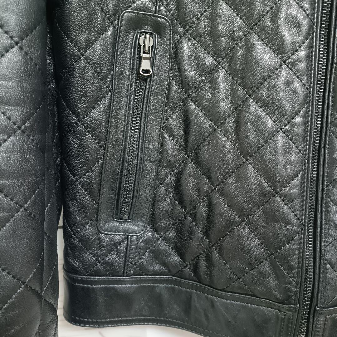 レザージャケット 羊革 【美品】 ライダース ブラック