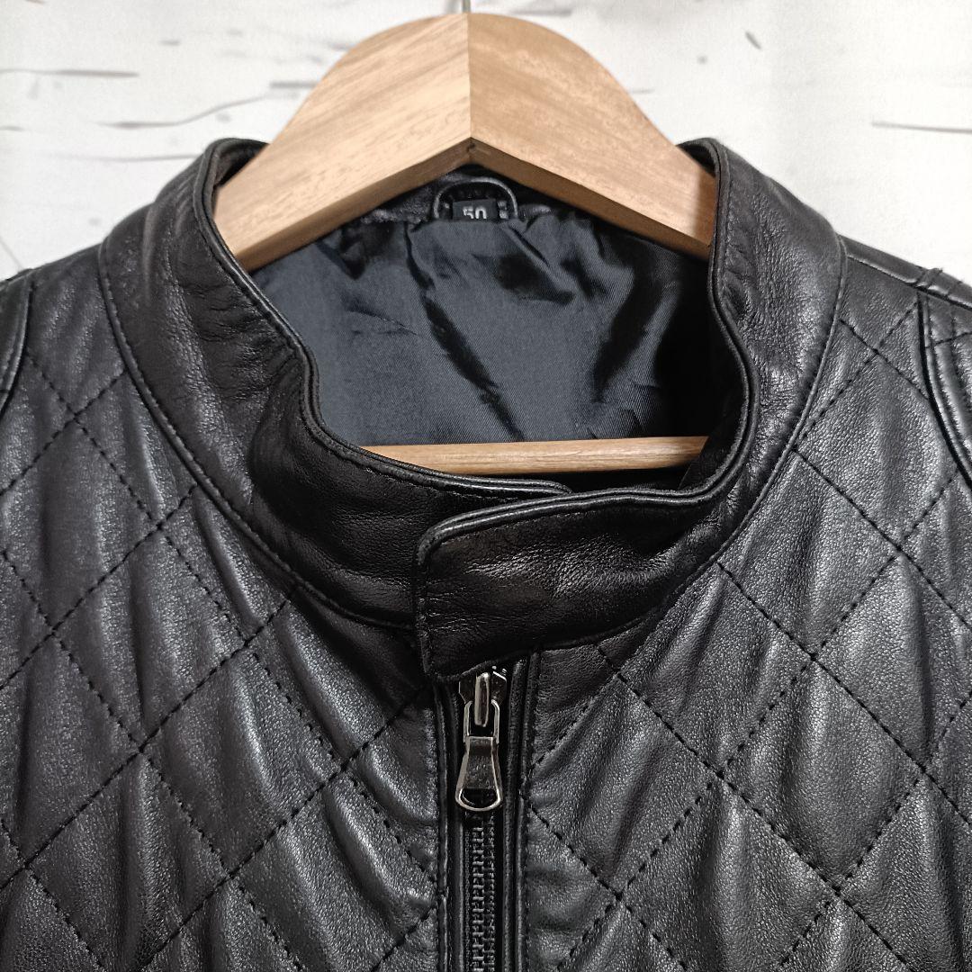 レザージャケット 羊革 【美品】 ライダース ブラック