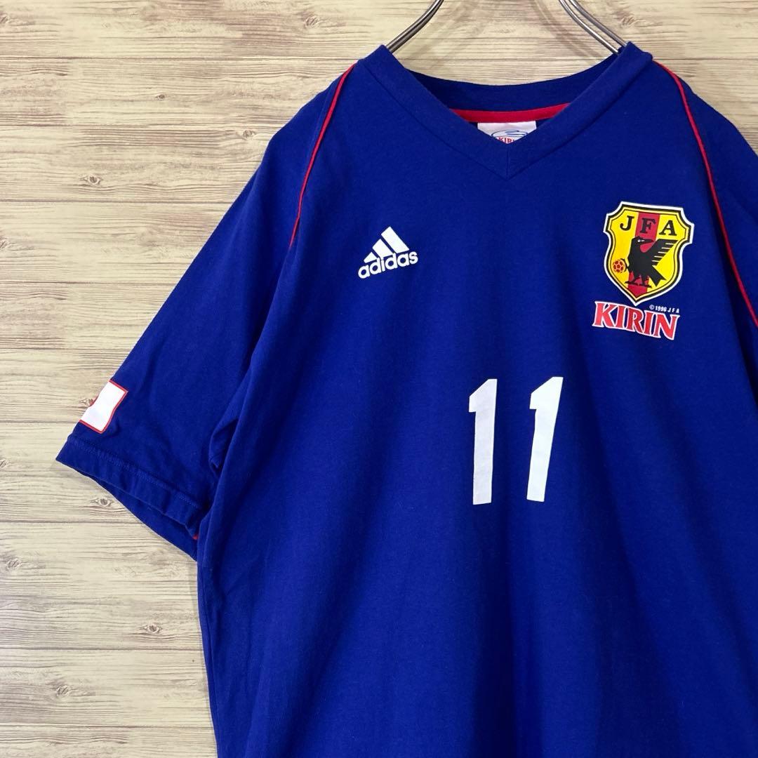 【レア00s_非売品】アディダス×サッカー日本代表 ×KIRIN 青色　L古着