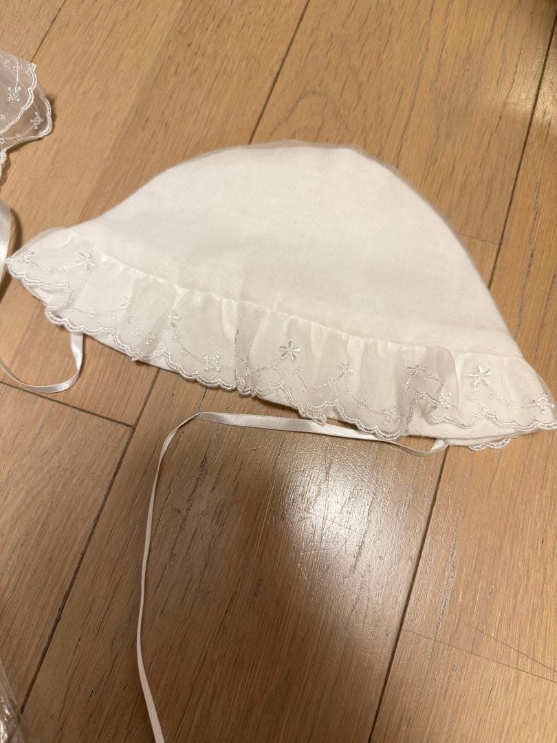 mikihouseミキハウス　ホワイト ベビードレスセット 3点セット