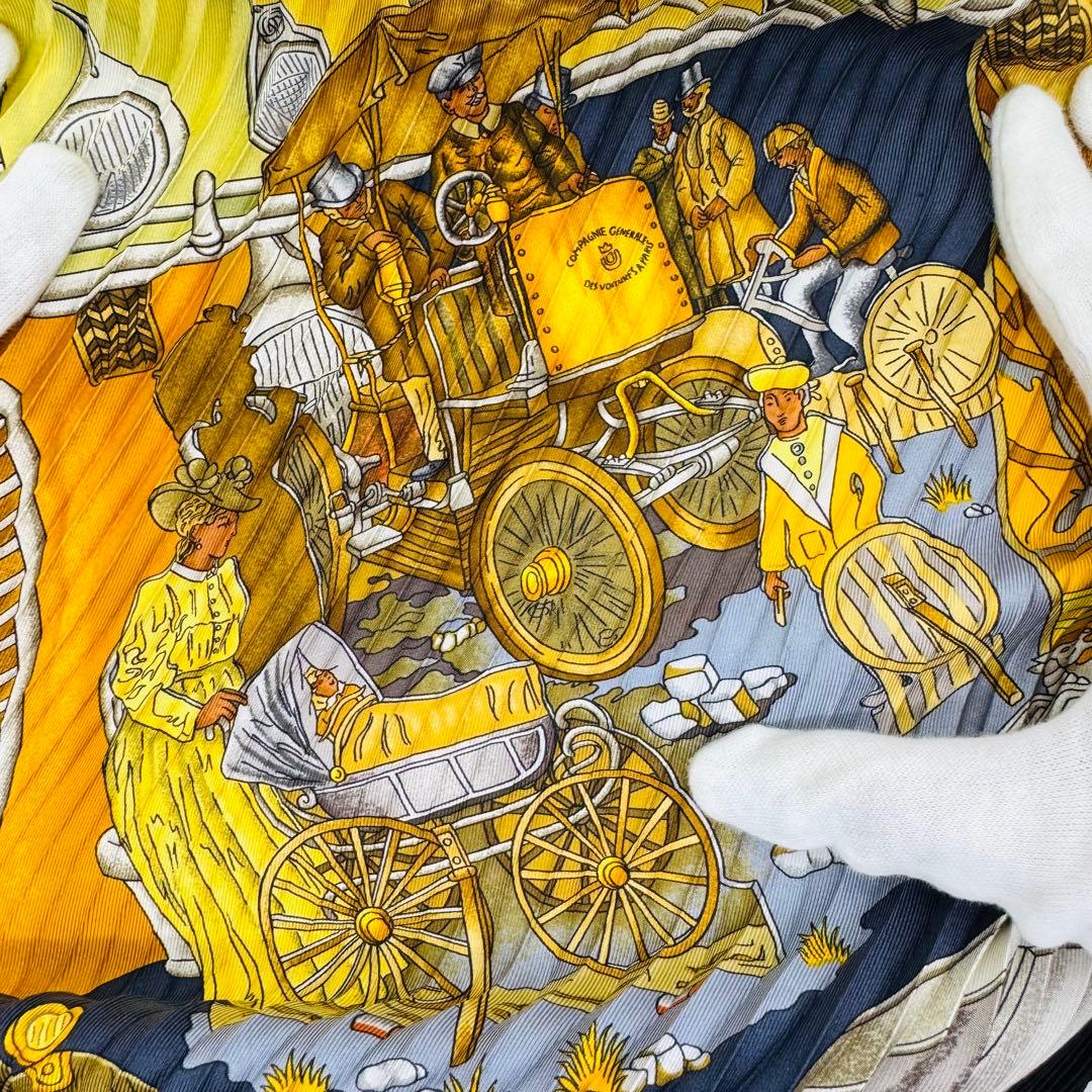 ✨HERMES✨エルメス✨車柄✨ブラック✨ヴィンテージ✨スカーフ✨箱付き✨