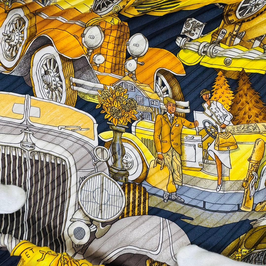 ✨HERMES✨エルメス✨車柄✨ブラック✨ヴィンテージ✨スカーフ✨箱付き✨