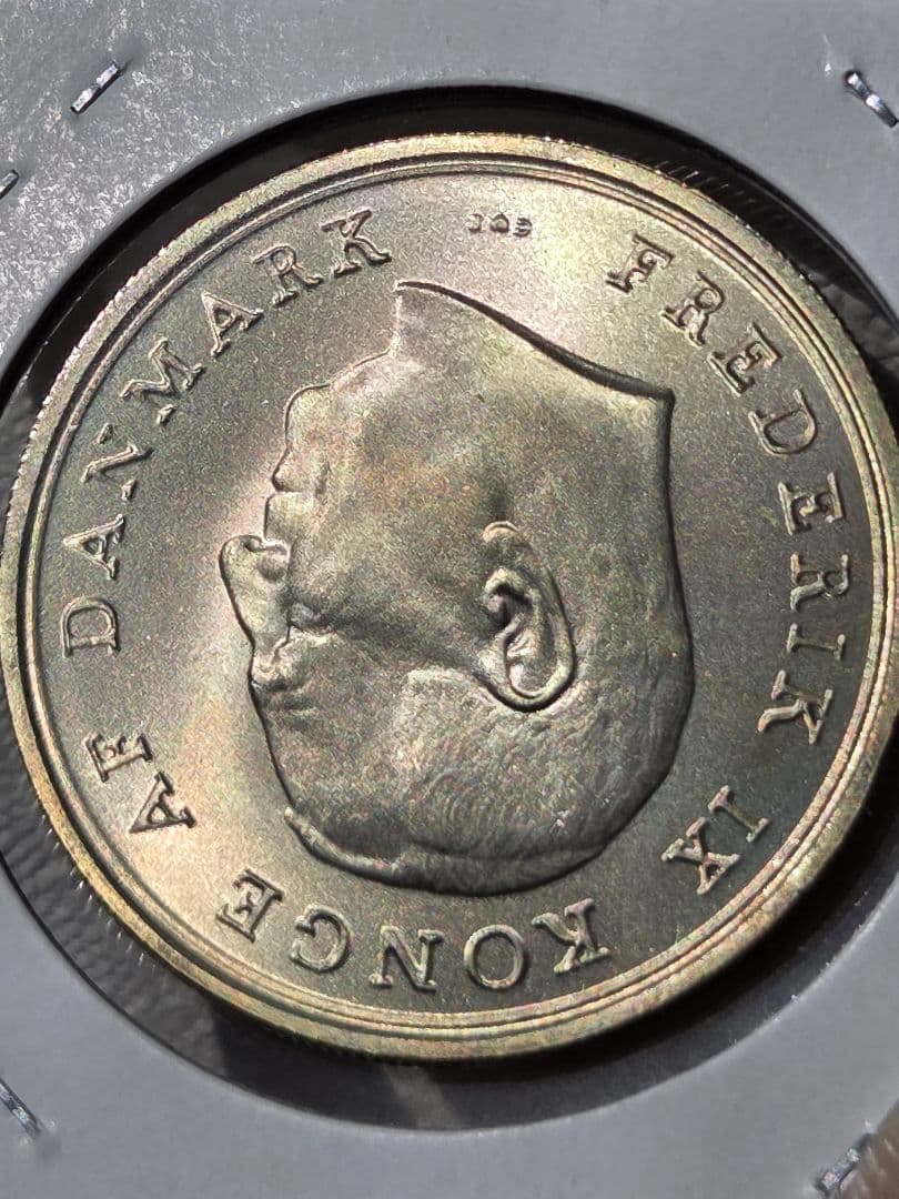 デンマーク王国　マルグレーテ&ヘンリック結婚記念　10 クローナー銀貨　1967