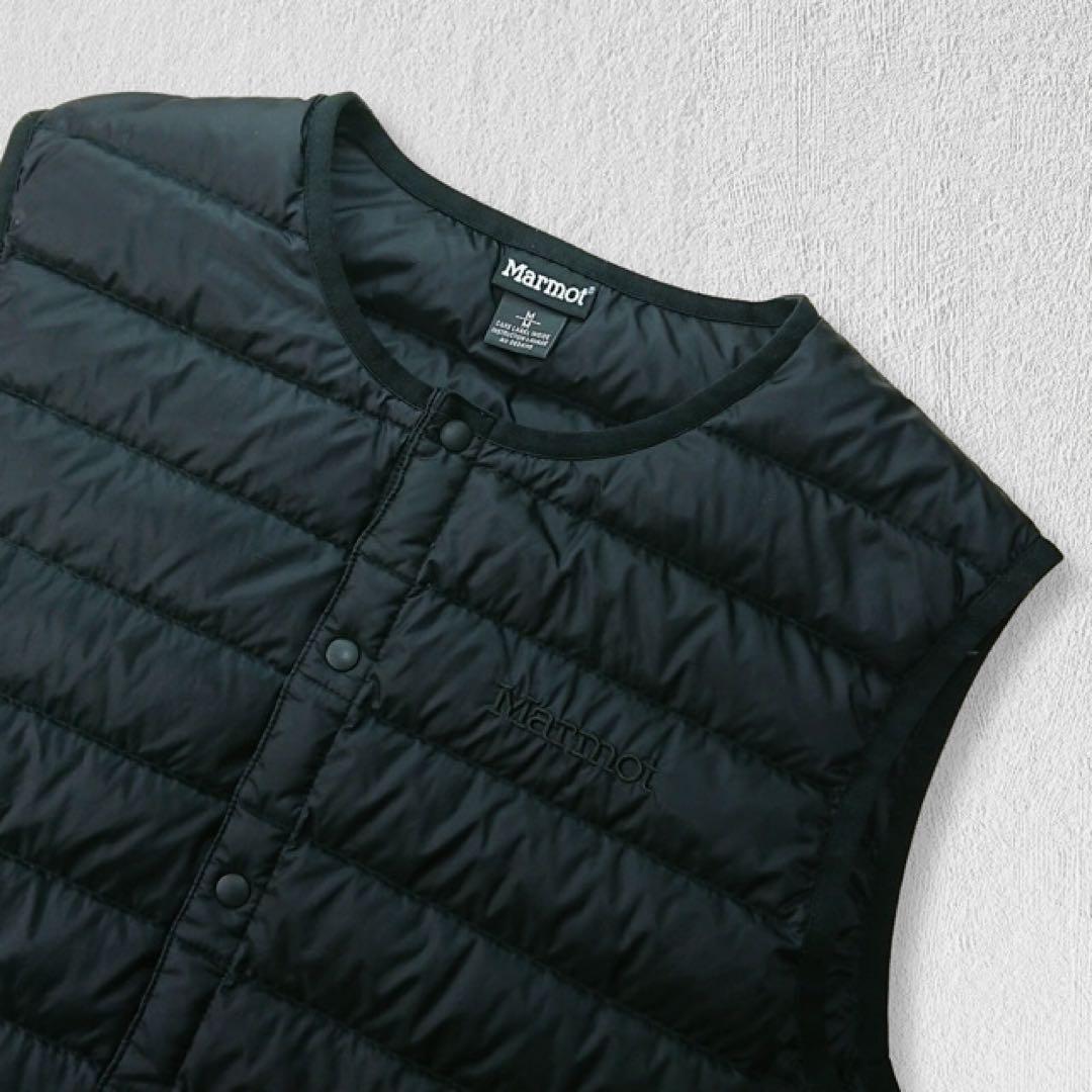 【美品】Marmot マーモット ダウンベスト M 黒 ブラック 耐久撥水加工