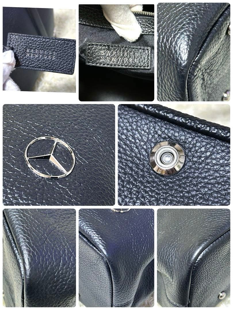 【限定品 ベンツコラボ】バーニーズニューヨーク　トートバッグ　本革　シボ　黒