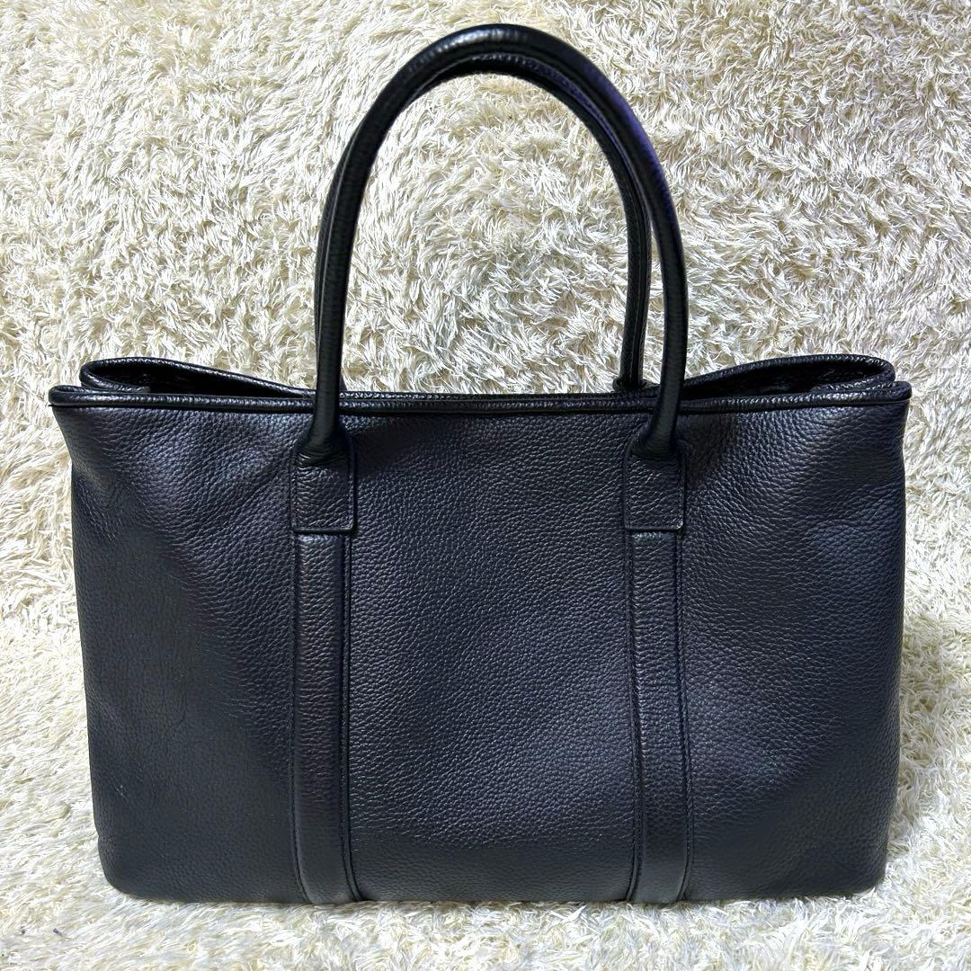【限定品 ベンツコラボ】バーニーズニューヨーク　トートバッグ　本革　シボ　黒