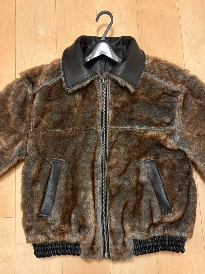 camphor woodブラックレザー・ファー 2wayジャケット