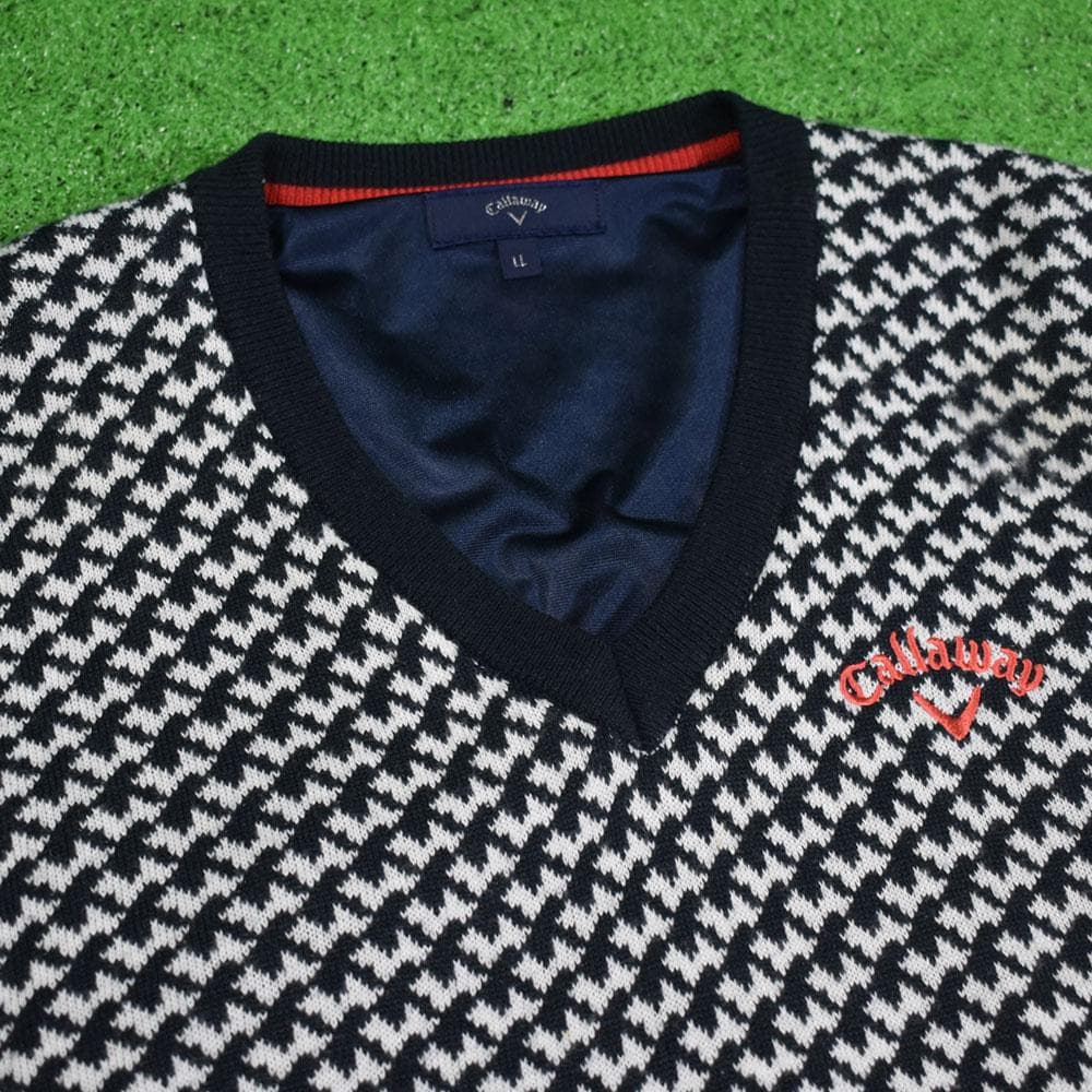 Callaway/キャロウェイ 防風Ｖネックセーター【ネイビー/LL】美品！