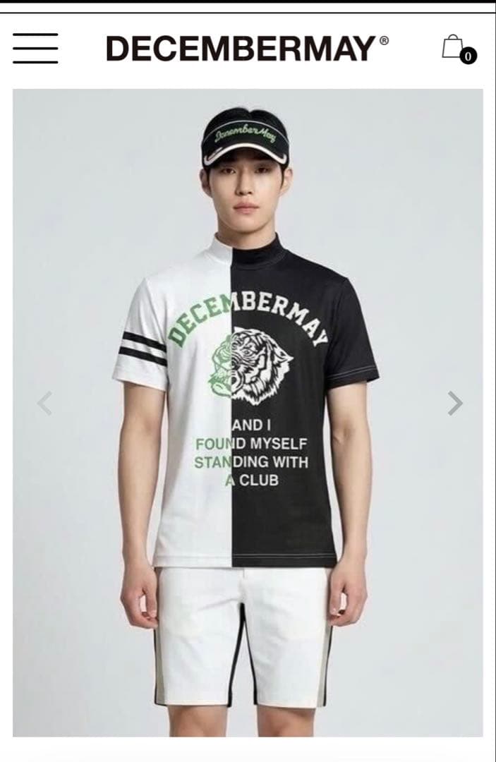 DECEMBERAY バイカラー モックネックシャツ L