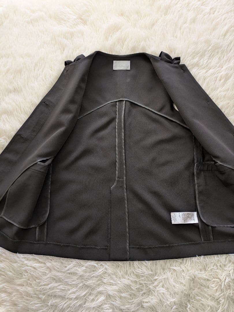 ✨美品✨　CELFORD フリルスリーブ　ジレ　ブラック