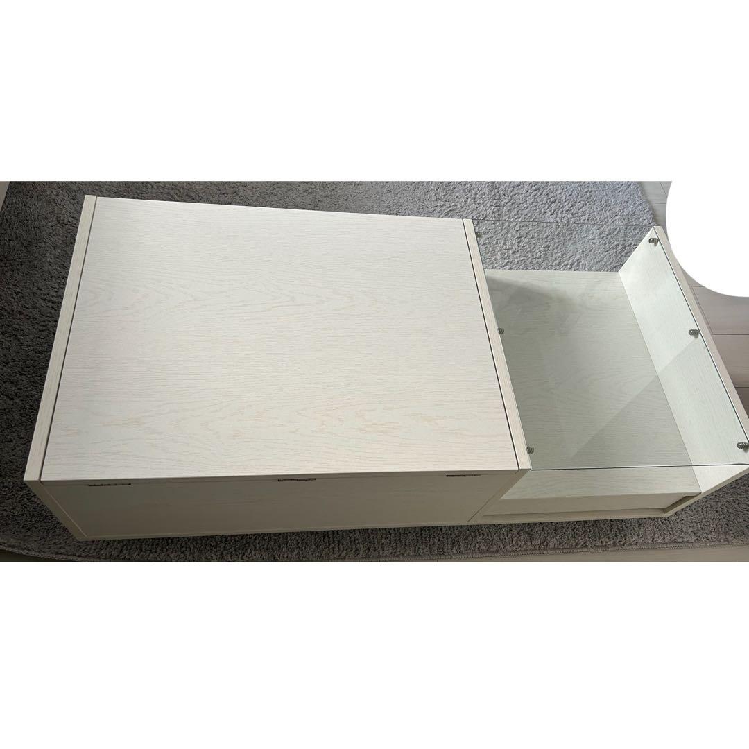 LOWYA 可動ミラー付き ローテーブル／ドレッサー兼用／収納付き／美品