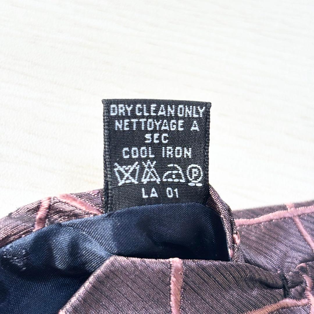 CHANEL シャネル チェック柄 ネクタイ ダークパープル × ピンク