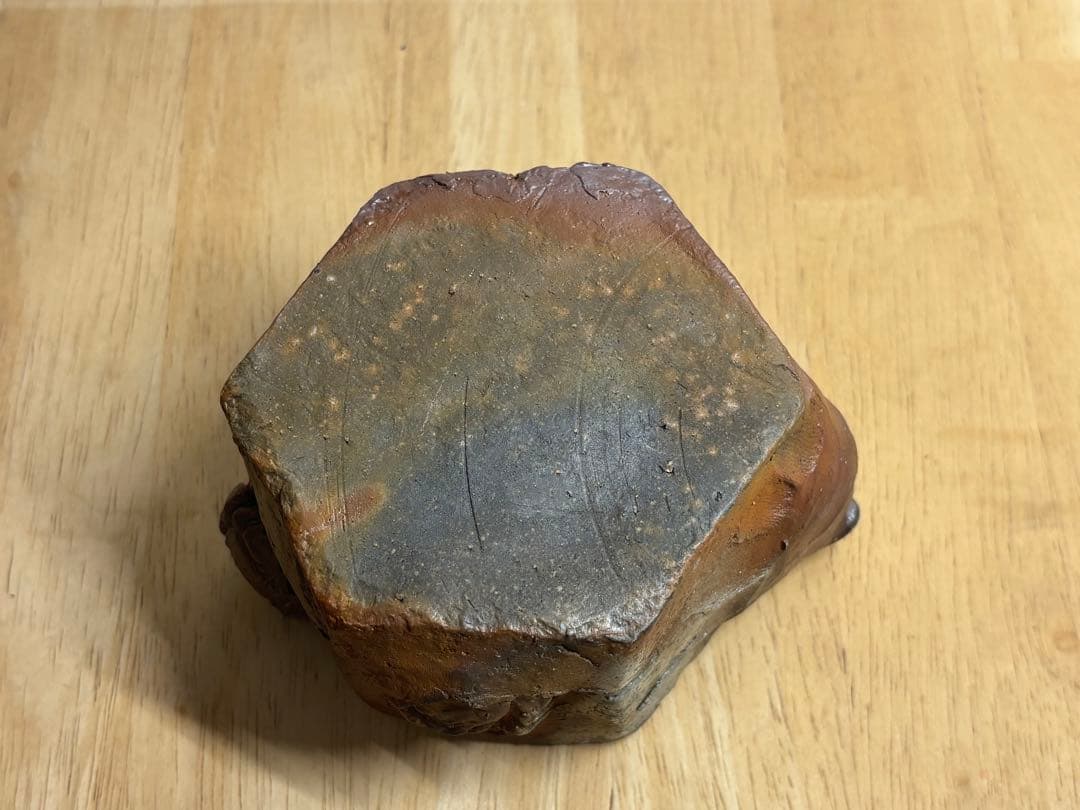 122. 備前焼 宝瓶 登り窯 カニとタニシ 蟹 貝 六角 手びねり 急須
