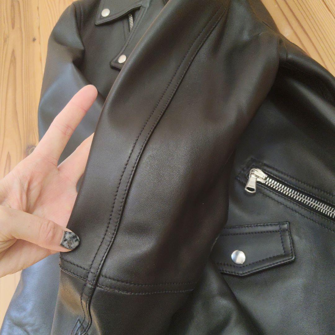 TOMORROWLAND DENIM別注 ダブルレザーライダースジャケット 44