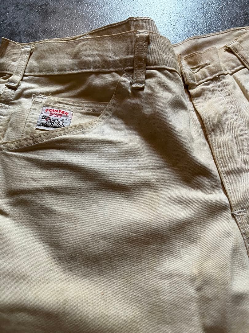 90s POINTER ベージュ USA製 vintage w36鬼フェード