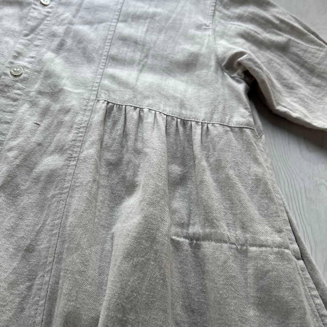 プランテーション 製品染め　ロングシャツワンピース