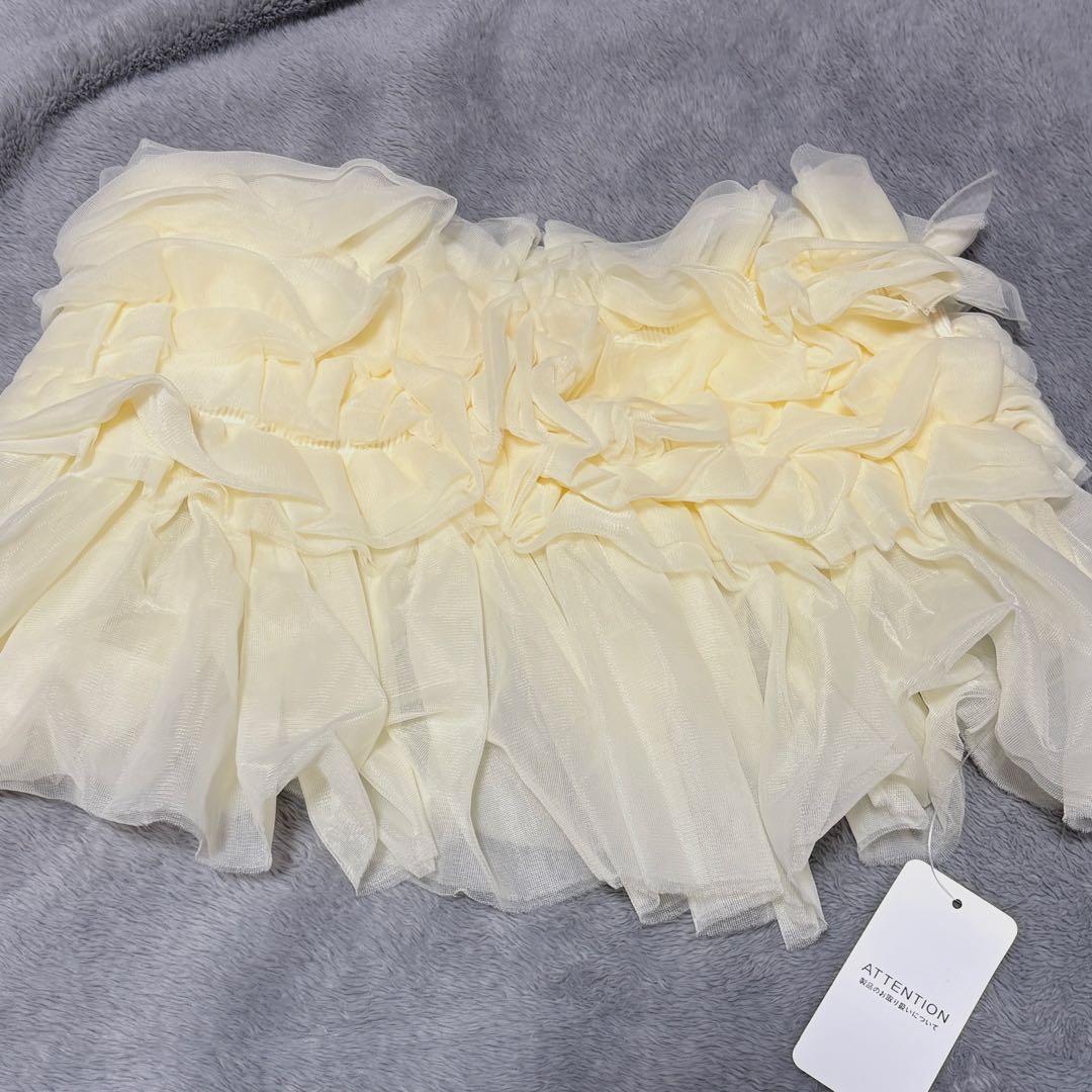 POPPYフリルチュールビスチェ イエロー｜試着のみ 美品 完売品 あさぎーにょ