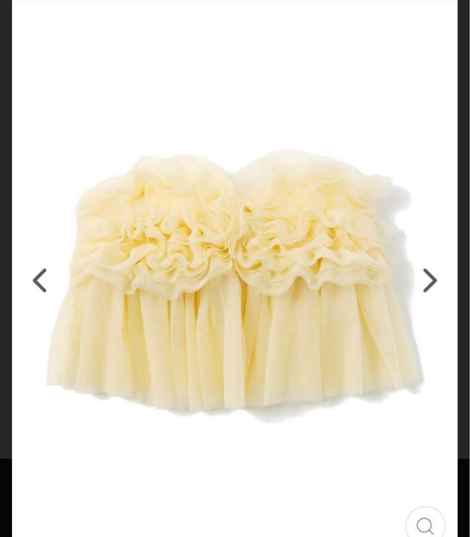 POPPYフリルチュールビスチェ イエロー｜試着のみ 美品 完売品 あさぎーにょ