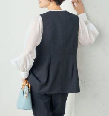 NOLLEY’S　ジレセットアップ　ウォッシャブル　ネイビー　卒入園　38/40