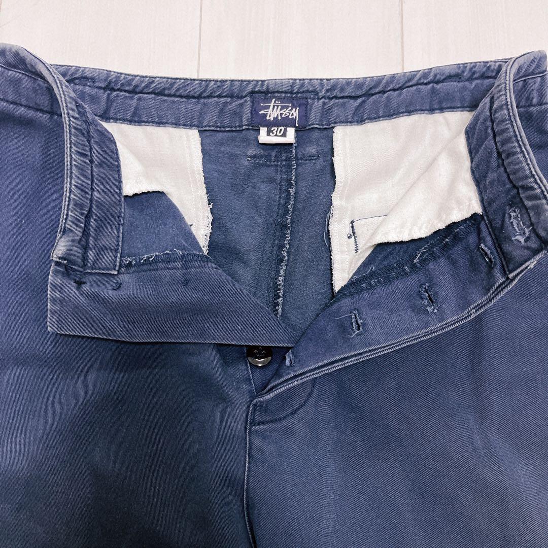 old stussy 90s USA ネイビー　ワークパンツ チノパン コットン