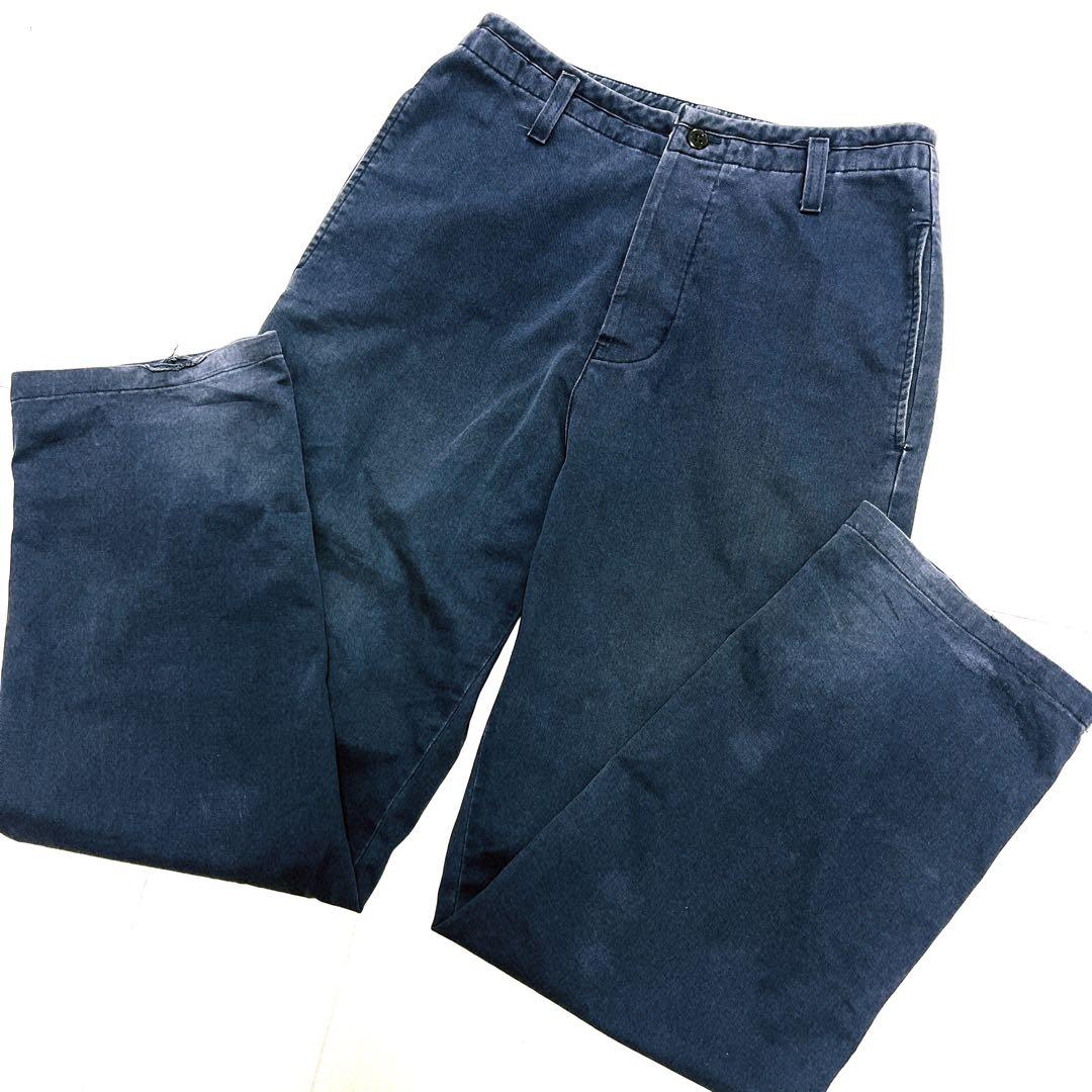 old stussy 90s USA ネイビー　ワークパンツ チノパン コットン
