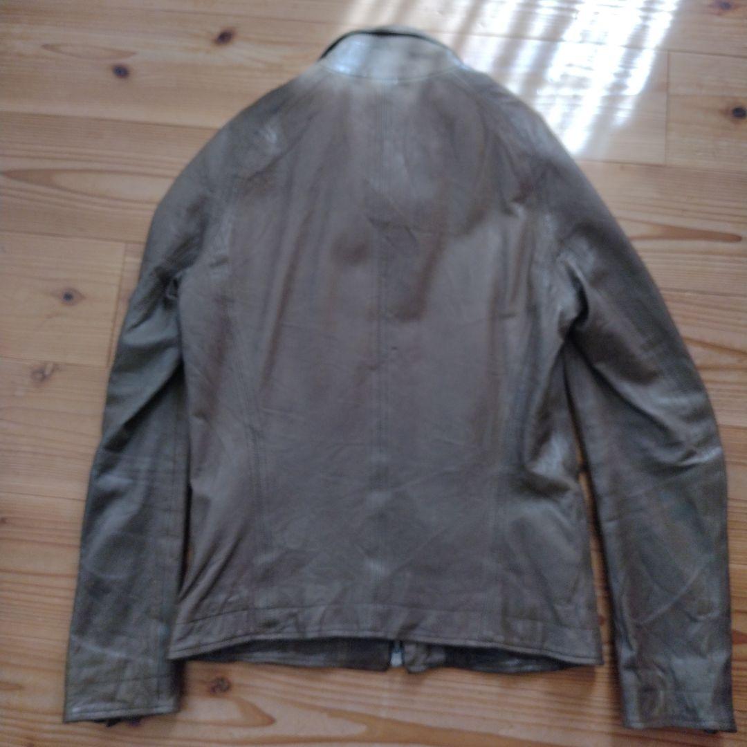_7 JULIUS 08AW ジャットネック ライダースジャケット レザー