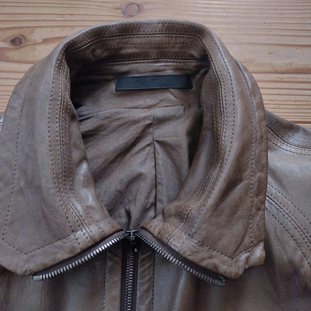 _7 JULIUS 08AW ジャットネック ライダースジャケット レザー