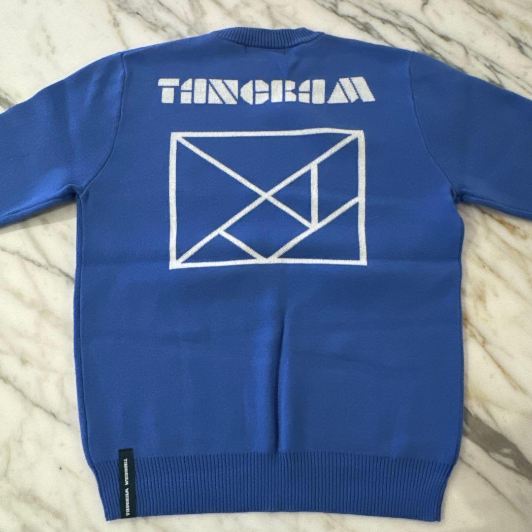 新品未使用　TANGRAM / タングラム ライン パズル ニット ブルー　M