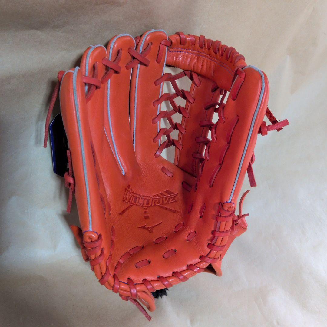 Mizuno:左投げ:軟式グローブ:外野手:スプレンディッドオレンジ:サイズ14